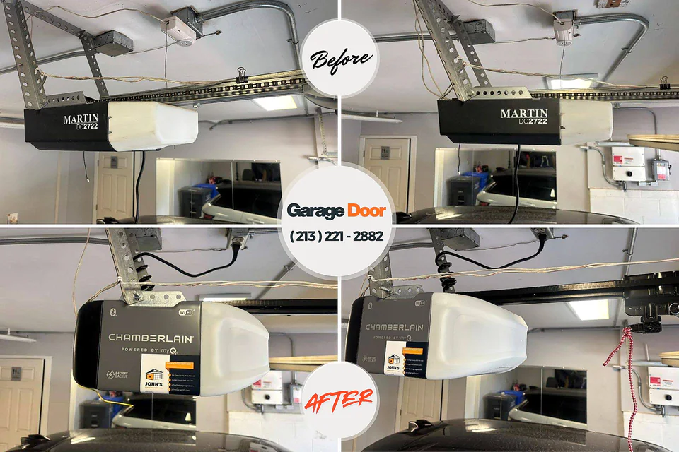 Before and after: garage door repair Magnolia Springs, AL